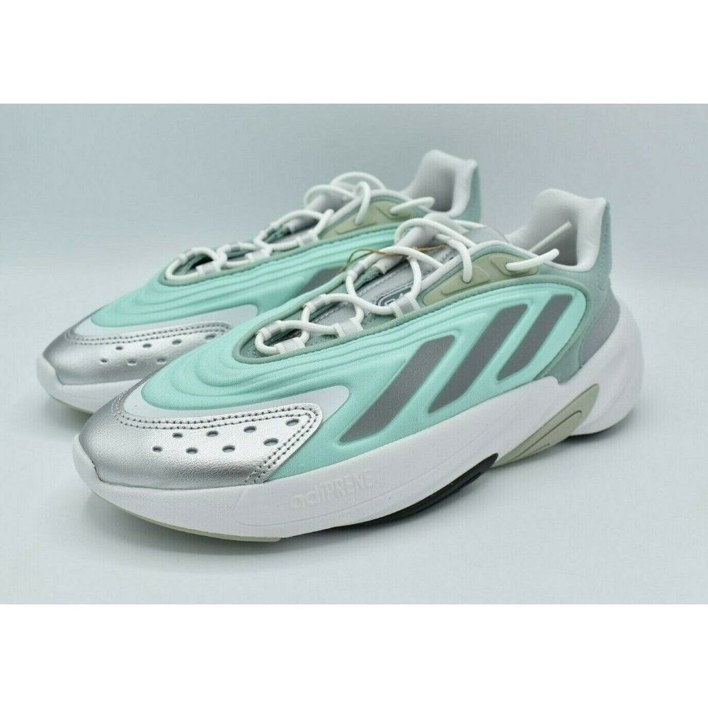 Adidas Originals Womens Size 8 Ozelia W Silver Metallic Hazy Green Shoes GX3669